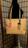 Kate Spade Marlee Saffiano Pineapple Shopper Tote Satchel with BONUS