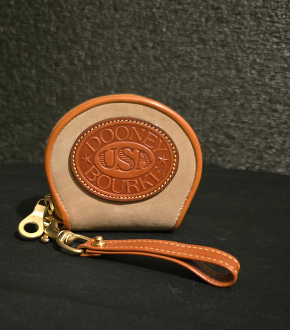 Dooney Bourke Vintage AWL Nubuck British Tan Wristlet Coin Purse BNWOT FLAWLESS