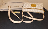 Michael Kors Pebbled Tote Shoulderbag Carryall with Vanilla Logo Wristlet