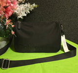 Calvin Klein Black Nylon Crossbody Shoulderbag Satchel with BONUS Wallet