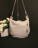 Valentina Italian Large Leather Hobo Shoulderbag with Coach Wristlet