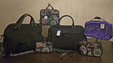 Vera Bradley Black Travel 5-Set: Overnight Weekender, Large Tote, New Toiletries, with Crossbody and BONUS