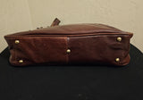 Vintage Unisex Buffalo Mahogany Leather Messenger Satchel Laptop Valise Shoulderbag