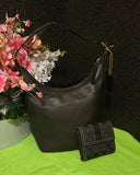 Coach 9823 Vintage  USA Leather Brass Bucket Hobo Shoulderbag with BONUS Wallet