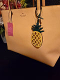 Kate Spade Marlee Saffiano Pineapple Shopper Tote Satchel with BONUS