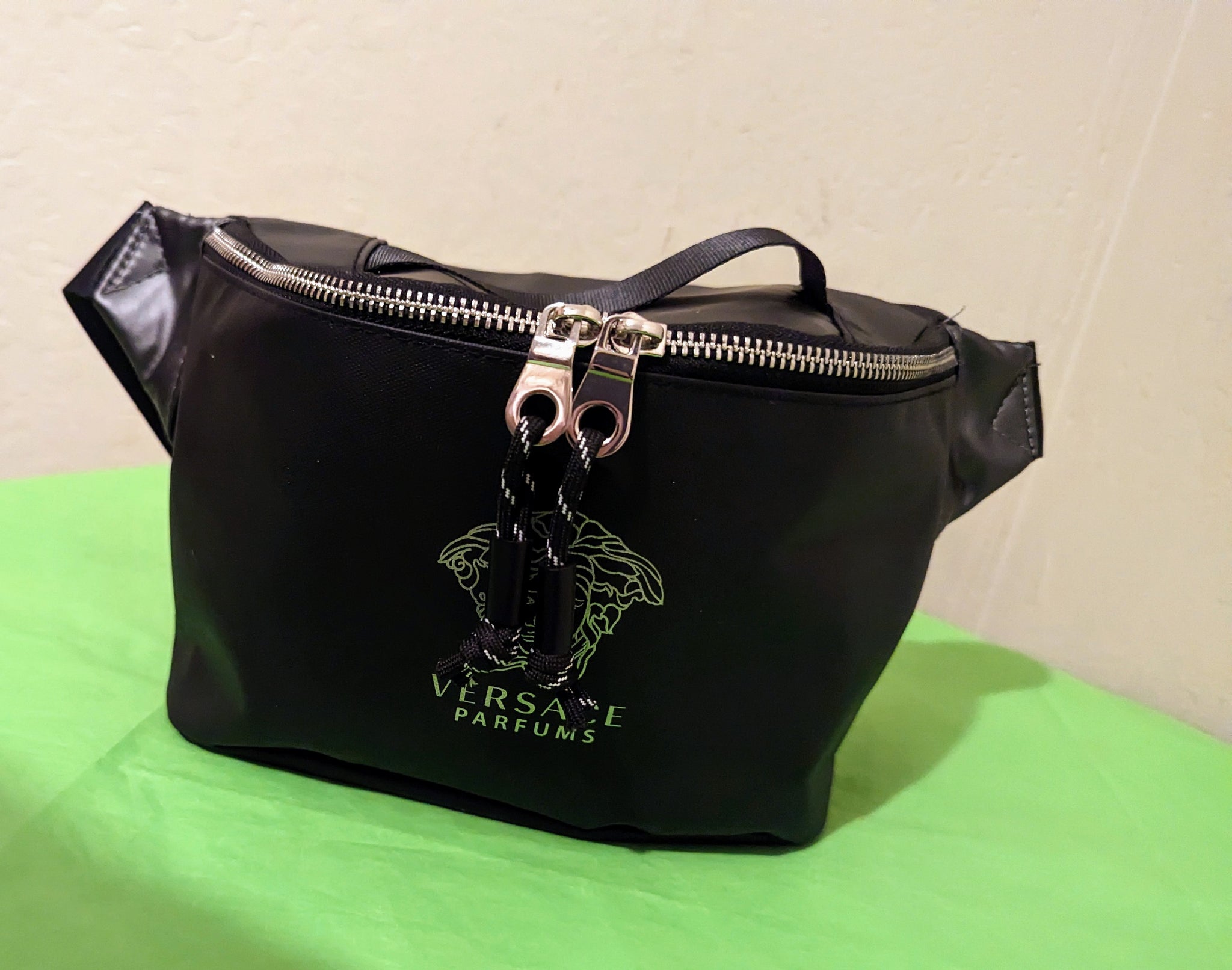 Versace Belt Bag Black Travel Pouch Fanny Pack Crossbody Medusa Designer deals Unisex